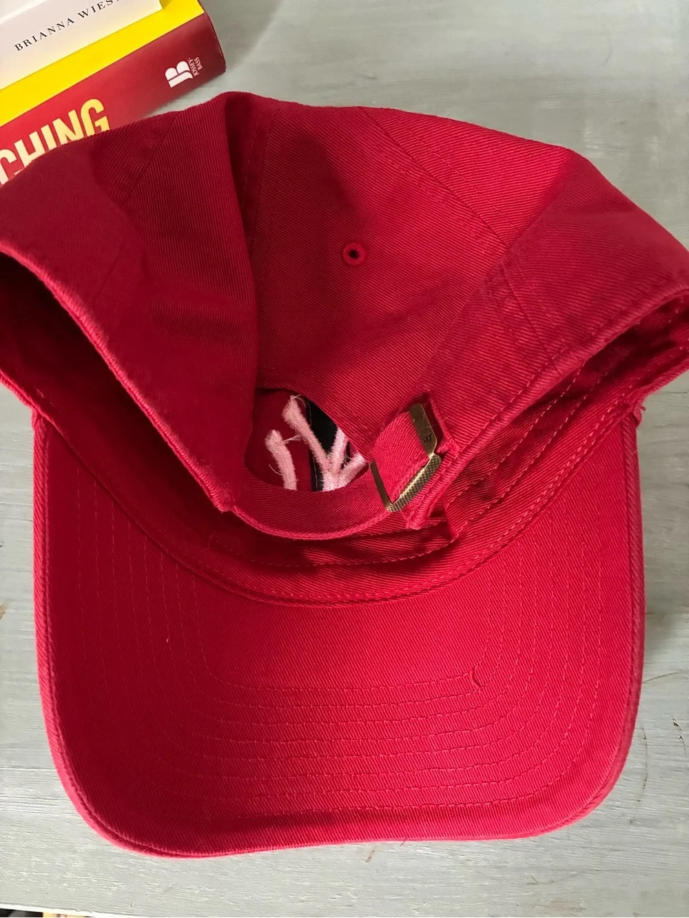 Evereve Red Baseball Cap with Pink NY Logo. Never been worn!! - Picture 3 of 3